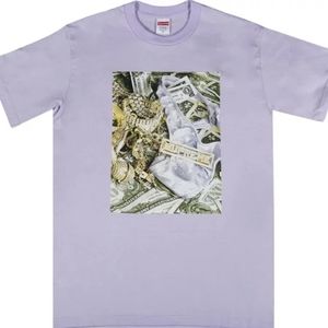 Supreme Bling SS20 T-Shirt Light Purple Mens Medium
